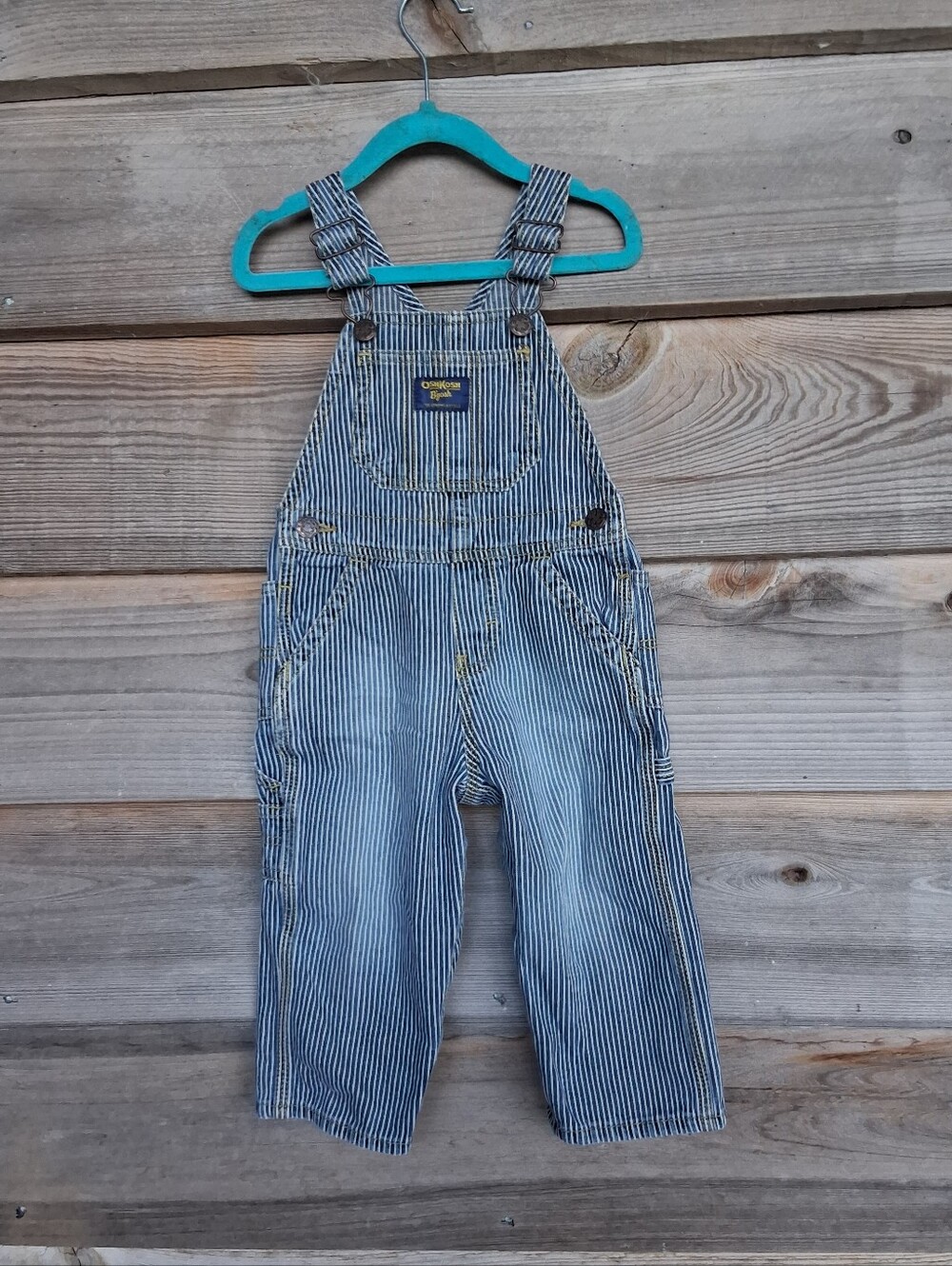 Vintage Osh Kosh B'gosh Vestbak Railroad Stripe Denim Overalls